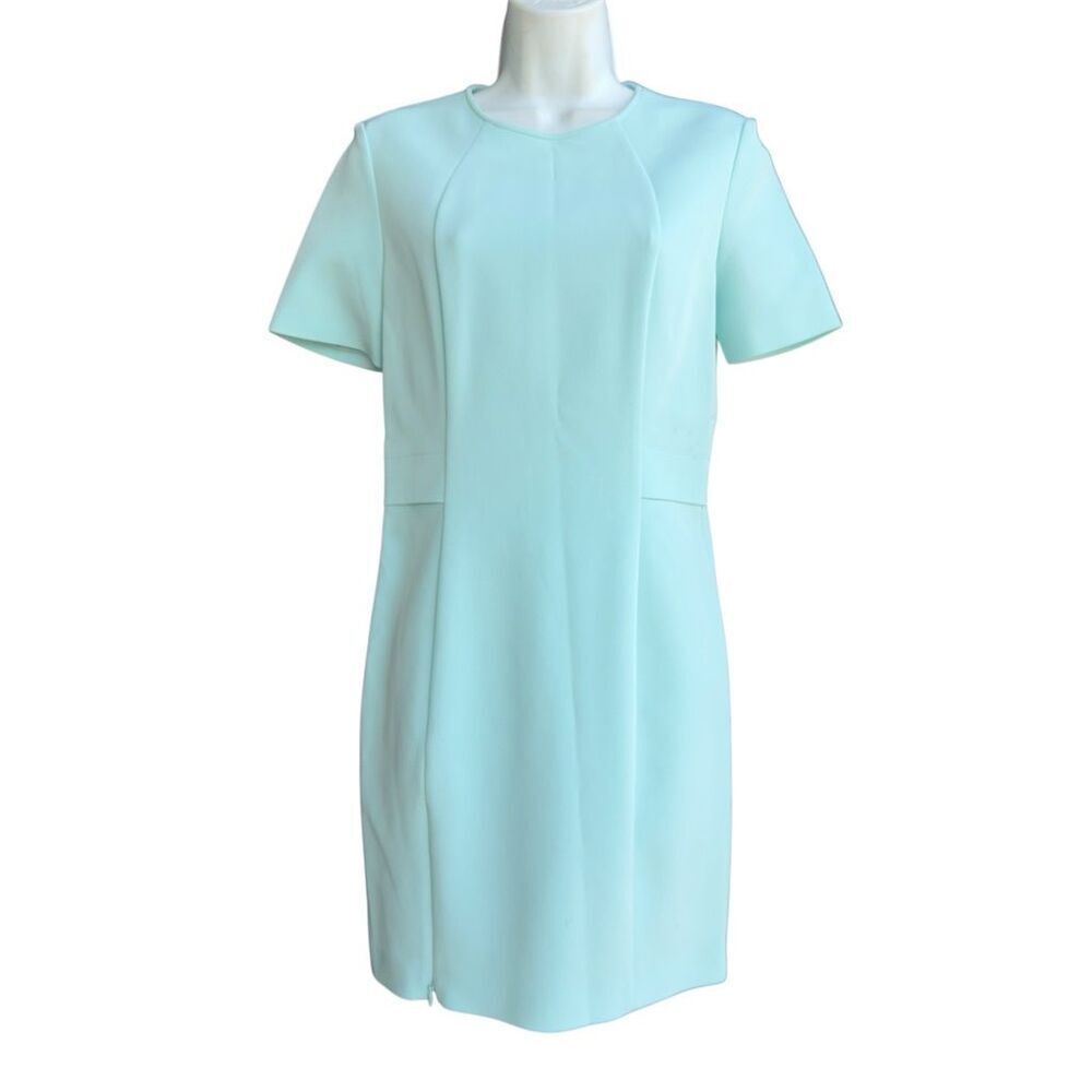 T by Alexander Wang Tech Suiting Dress Size 6 Aqua Short Sleeve Crew-neck
